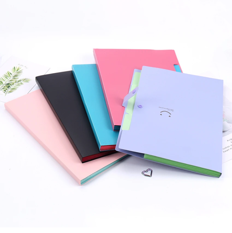 1PC New A4 Kawaii Document Bag Waterproof File Folder 5 Layers Document Bag Office Stationery Storages Supplies
