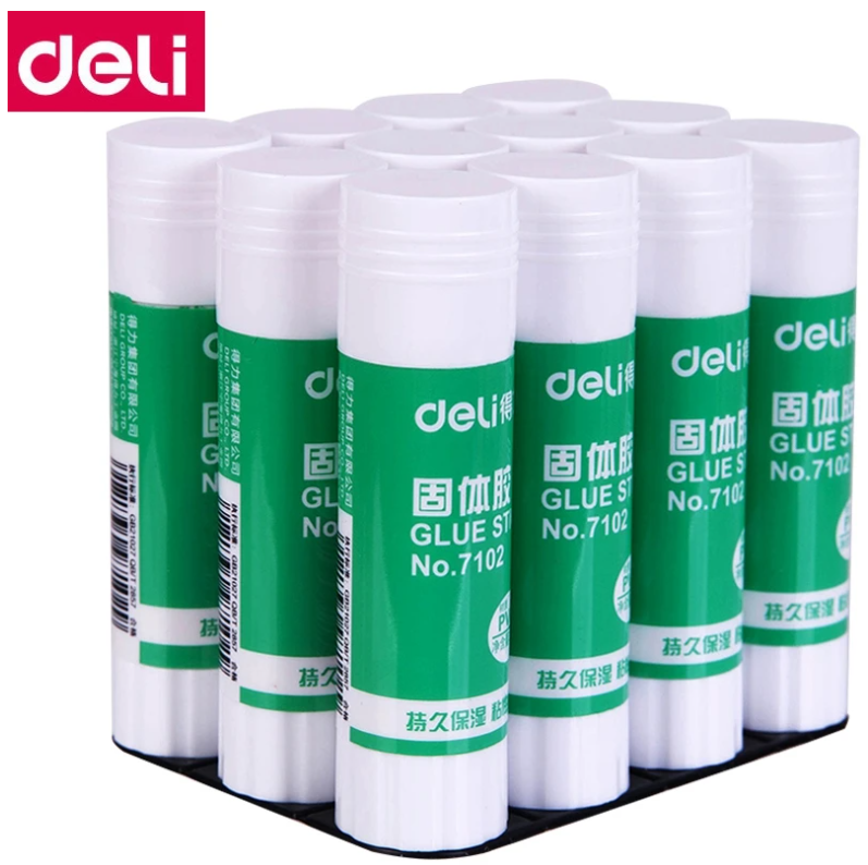 12PCS/LOT Deli 7102 Glue stick glue gun Formaldehyde free 21g solid glue sticks wholesale