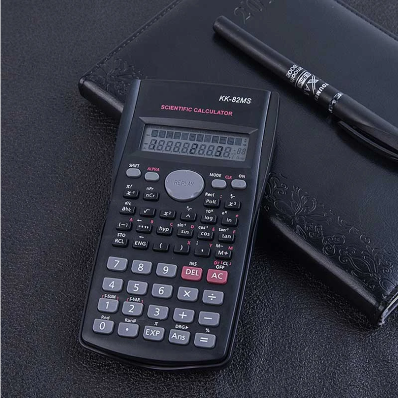 New Function Calculator KK-82MS-B Handheld Multi-function 2-Line Display Digital LCD Scientific Calculator