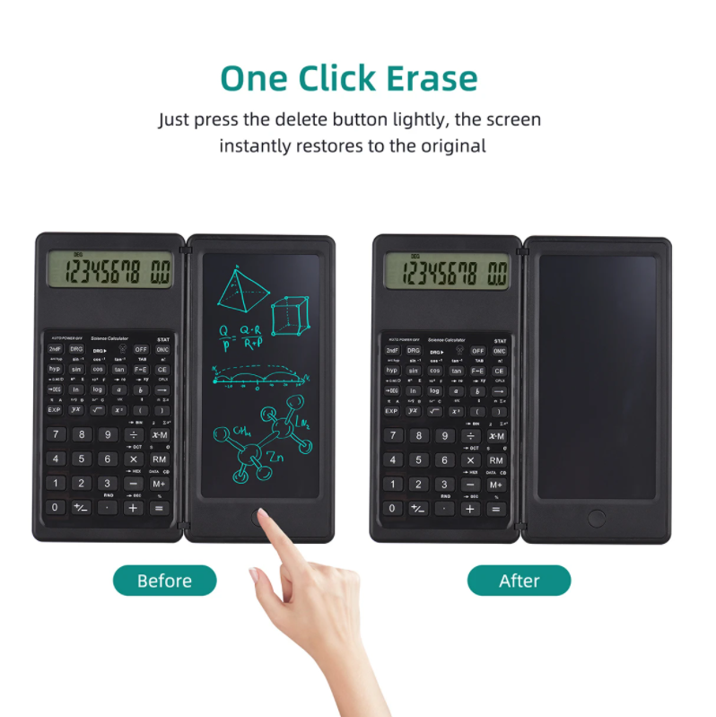 6.5 Inch Portable Calculator LCD Screen Writing Tablet Folding Scientific Calculator Tablet Digital Drawing Pad With Stylus Pen