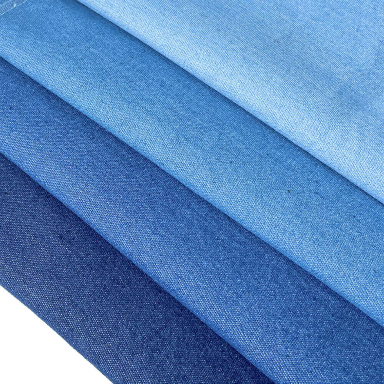 Vintage Cotton Blue Denim Fabric Light Thin Soft Cloth for DIY Dolls Clothing Jeans Dress Bag Cap Apron Crafts Manual Material