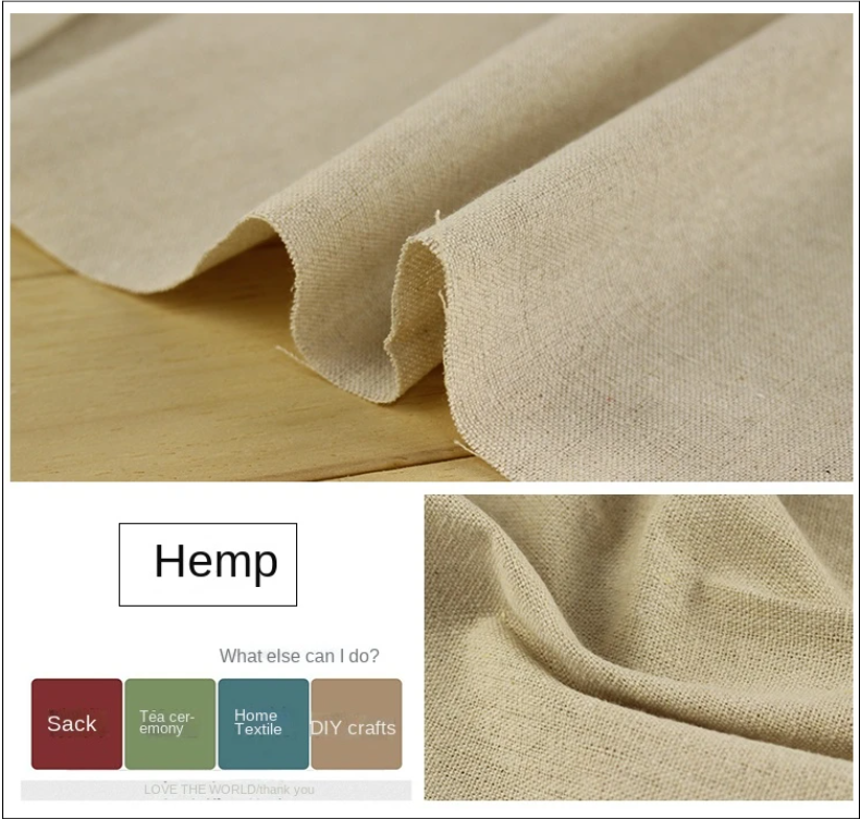 Natural Plain Linen Cloth Bag Solid Color Diablement Fort Plain Linen Fabric DIY Handcraft Patchwork Tablecloth SF11---310