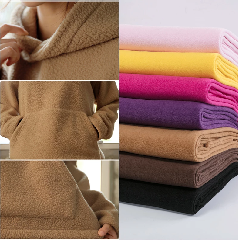 480g/m Extra Thick Warm 160cm Width Double-sided Polar Fleece Fabric Coat Sweater Fleece Doll Clothing Lining DIY Sewing Fabric