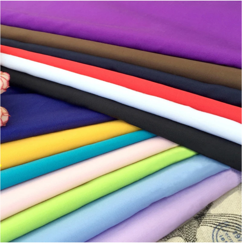 3/5/10m Plain Polycotton Fabric Broadcloth Cotton Fabric for Dress,Shirts,Lining,Black White Pink Blue Red Green by the meter