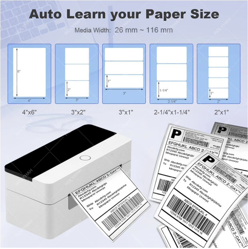 High Speed USB Bluetooth Wifi Thermal Printer Label Sticker Maker Desktop 4 Inch Shipping Label Barcode Printer for Express