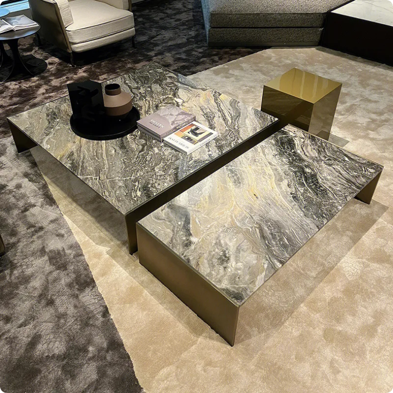 Italian Style Marble Coffee Table Decorative Books Minimalist Square Coffee Tables Hardcover Table Basse Entrance Hall Furniture