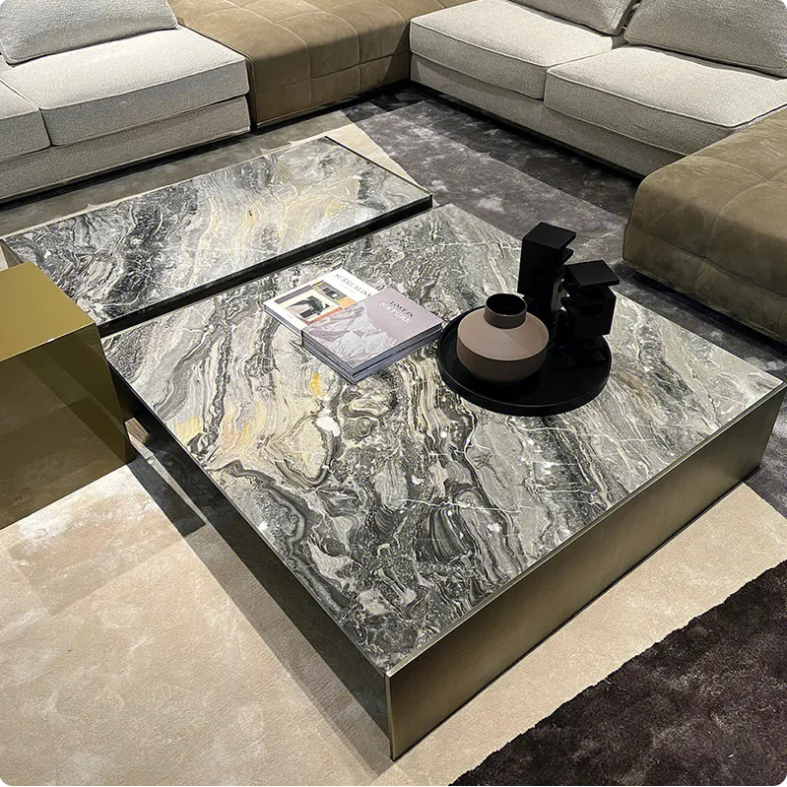 Italian Style Marble Coffee Table Decorative Books Minimalist Square Coffee Tables Hardcover Table Basse Entrance Hall Furniture
