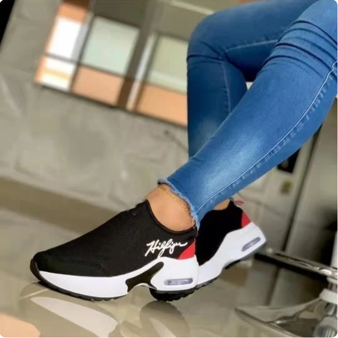 Fashion Vulcanized Sneakers Platform Solid Color Flats Ladies Shoes Casual Breathable Wedges Ladies Walking Sneakers