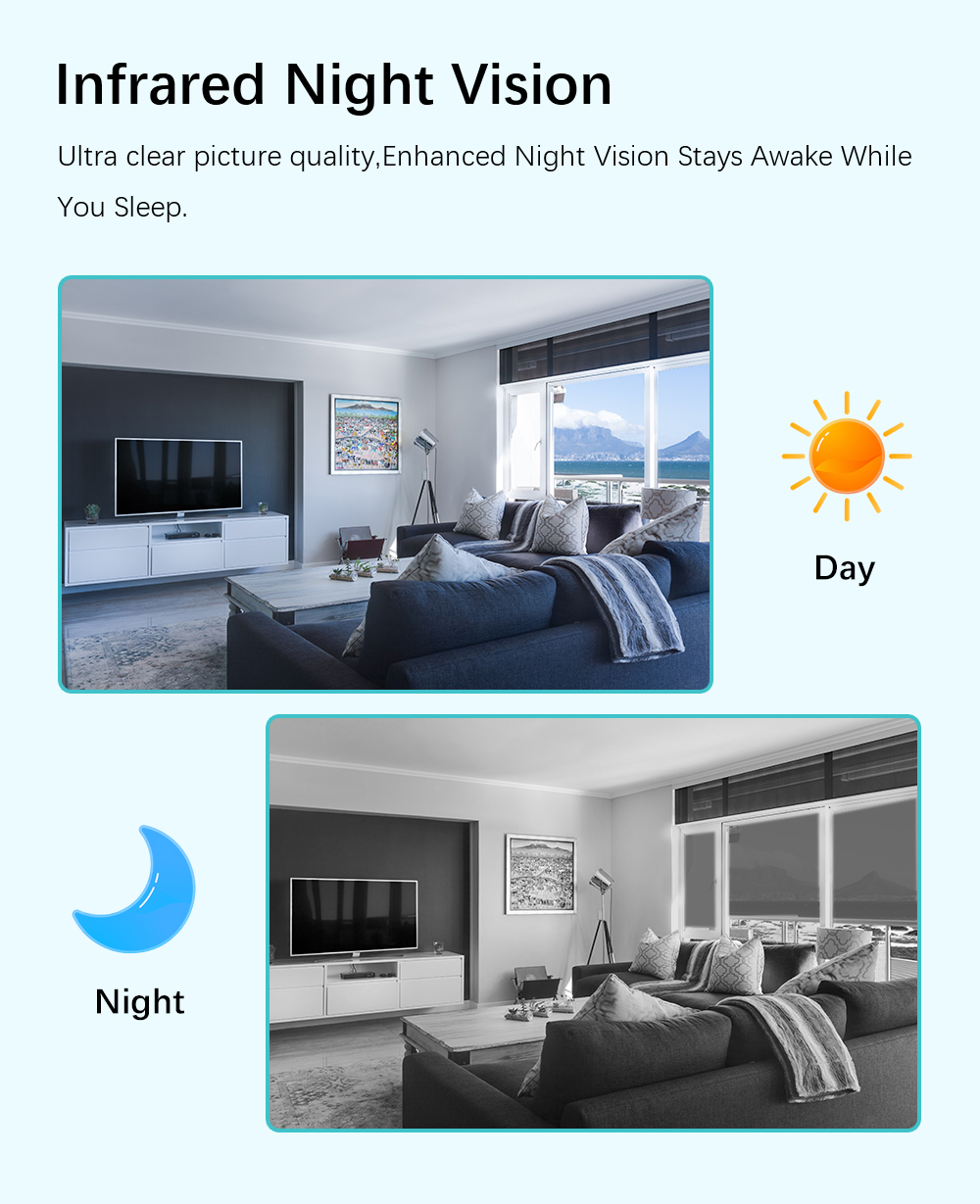 Neye 4K/8MP Ultra HD Camera 2.4G/5G WiFi IP Camera Night Vision Home Camera
