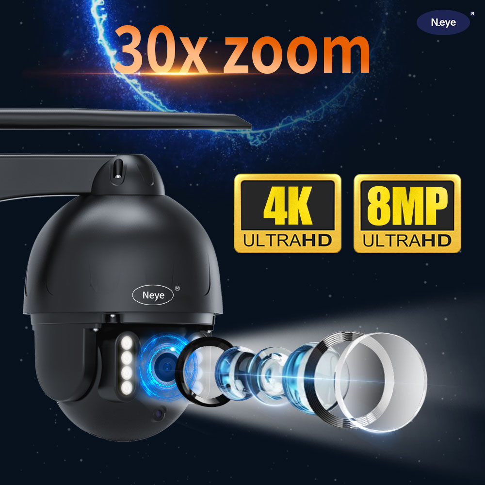 Neye 4K/8MP 30x Zoom Metal Camera 2.4G/5G WiFi IP Camera Night Vision Security Camera