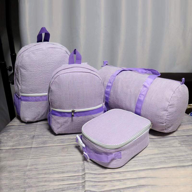 USA Warehouse Full Size Girls Seersucker School Backpack