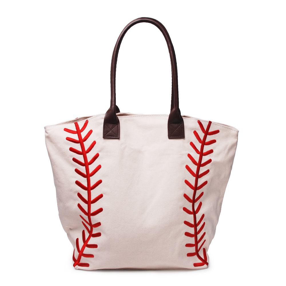 Embroidery Seams Woman Baseball Mom Bag