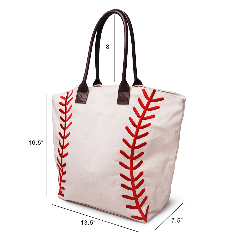 Embroidery Seams Woman Baseball Mom Bag