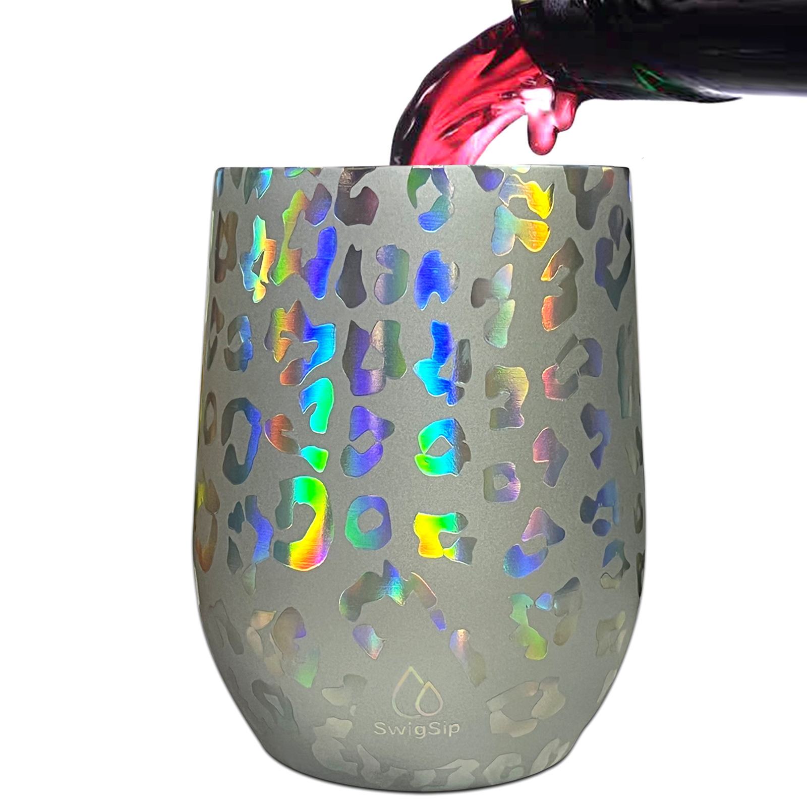 Swig Sip 12oz Laser Silver Sparkly Wine Cups