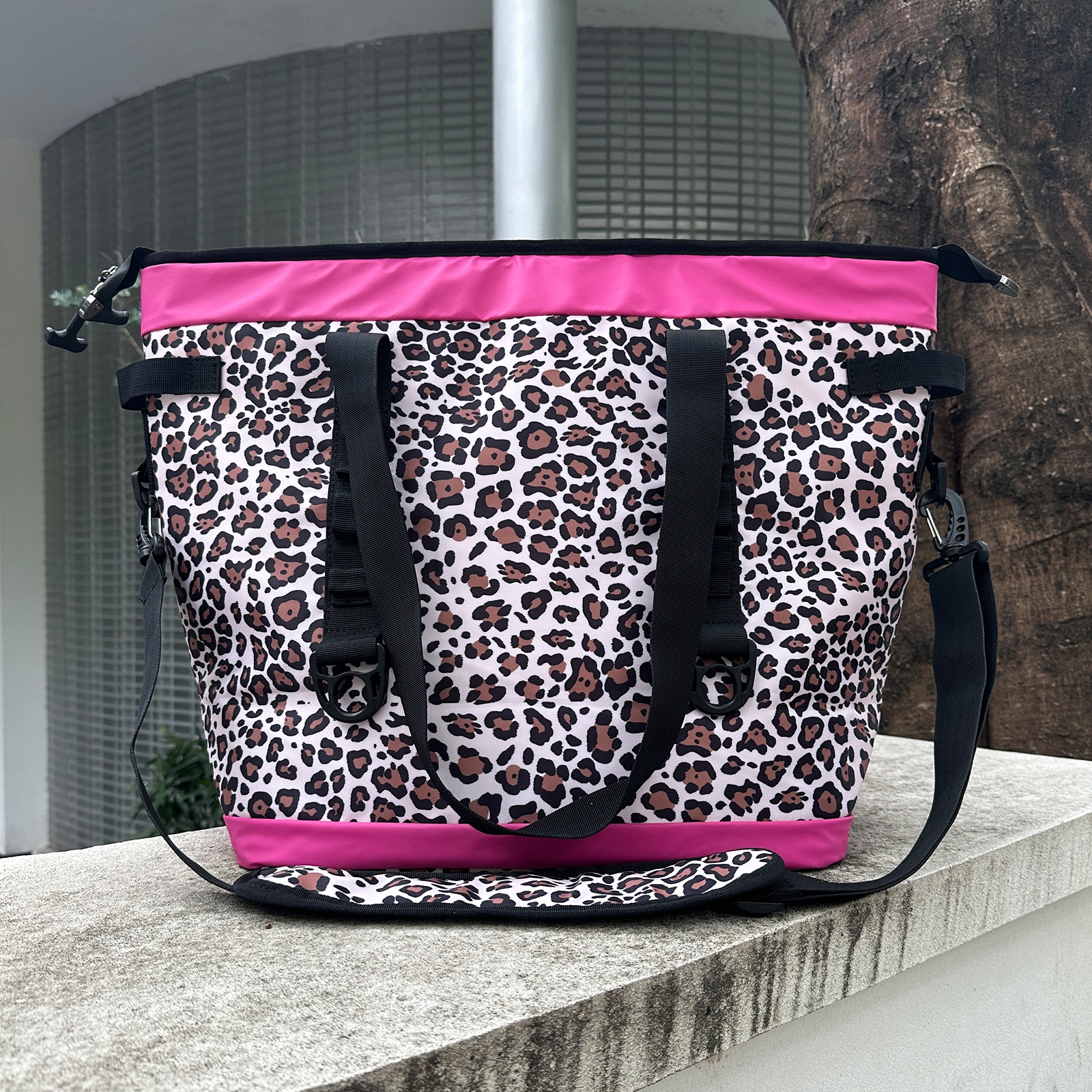 Leopard Cow Print Summer Beach Cooler Shoulder Bag