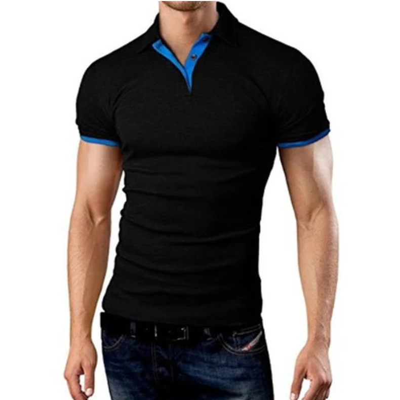 MRMT 2022 Brand New Men's T-shirt Lapel Casual Short-sleeved Stitching Men T-shirt for Male Solid Color Pullover Top Man T shirt