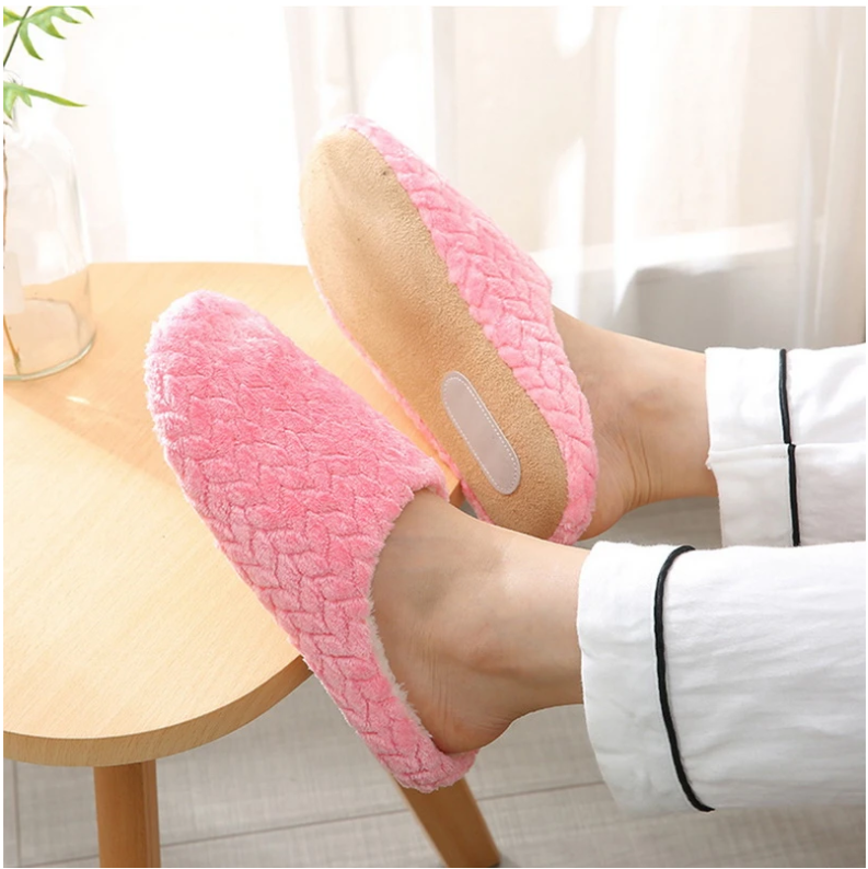 Women Indoor Slippers Warm Plush Home Slipper Autumn Winter Shoes Woman House Flat Floor Soft Slient Slides For Bedroom