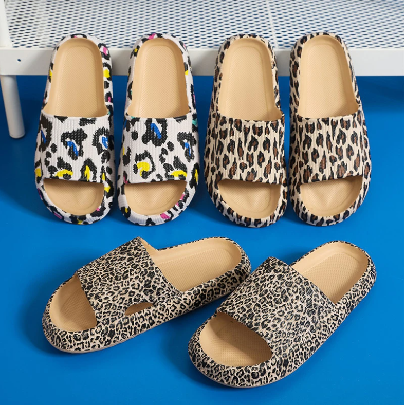 Beach Slipper Leopard Sandals Indoor Outside Platform Shoes Women Summer Slippers Thick Sole Female Male Fashion Slides