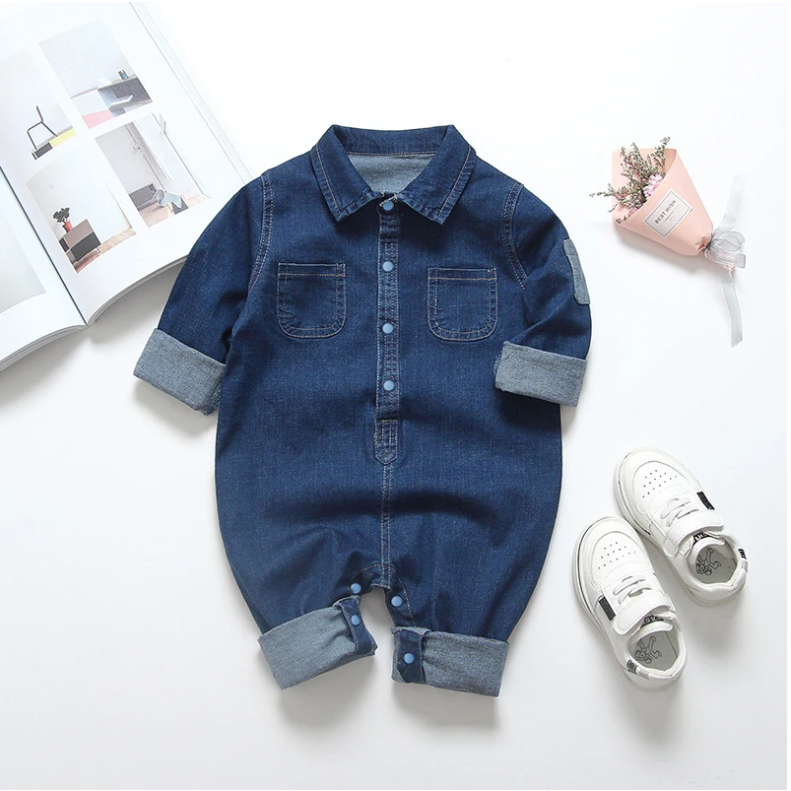 IENENS Baby Rompers Newborn Jumpsuits Clothes Denim One-pieces 0-18 Months Boy Girl Soft Suits Kids Clothes