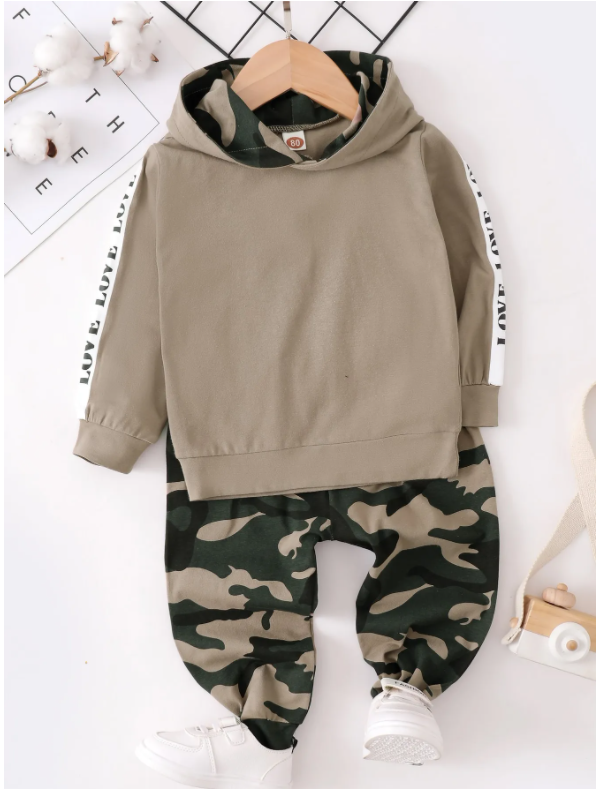 Camouflage Baby Clothes Boys 2Piece Hooded Infant Long Sleeve Clothes Sets for Baby Boy Outfit Set Newborn Clothing Outfit