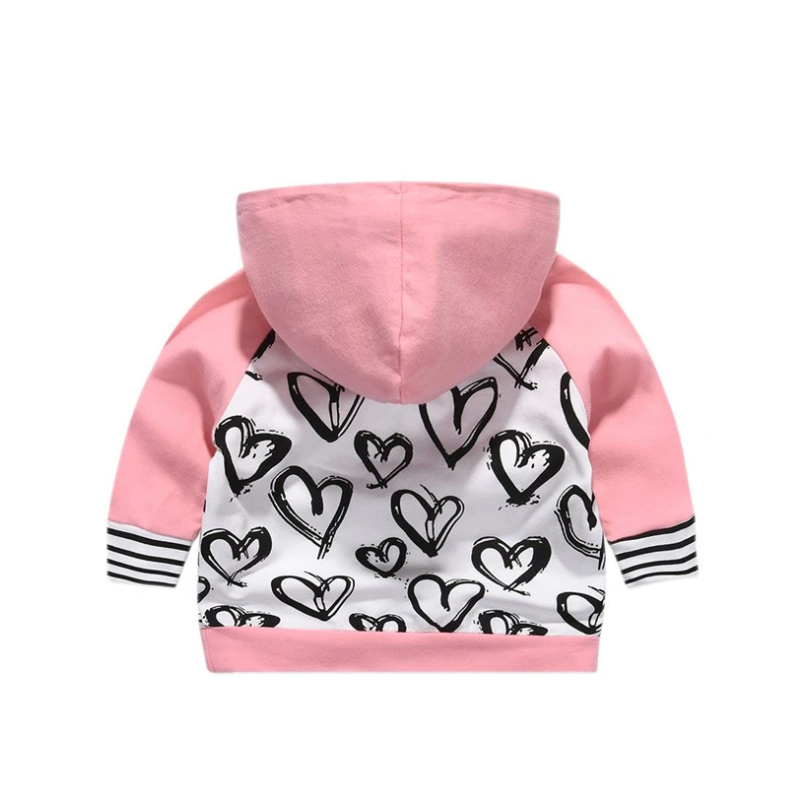 Baby Girl Clothes Newborn Baby Girl Clothing Suit Long Sleeves Hand-Painting Heart Hooede Top +Pants Infant Girl Sport Outfit