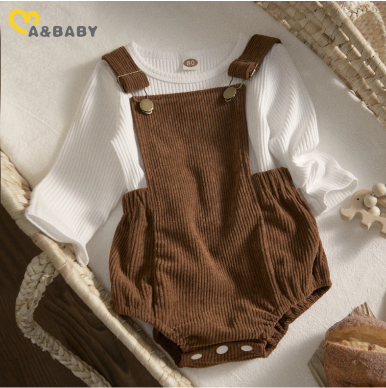 Ma&Baby 0-24M Newborn Baby Girls Clothes Set Infant Long Sleeve Knitted Tops Overalls Autumn Spring Outfits Toddler Clothing