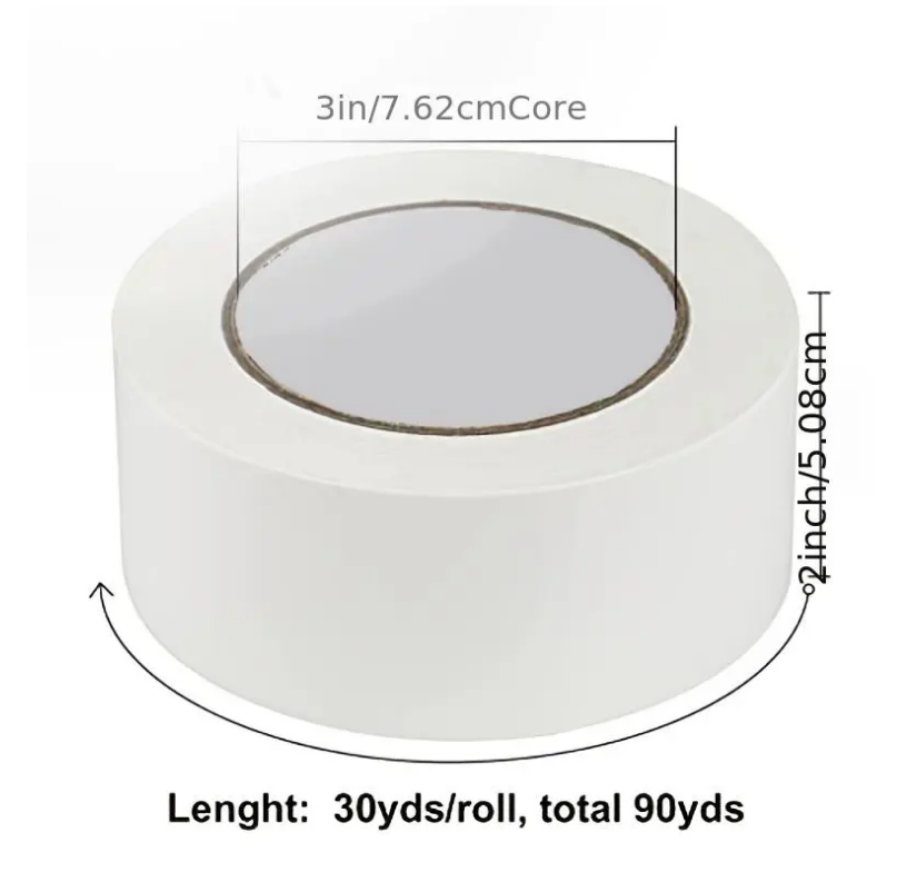 Heavy Duty White Duct Tape, 2 inches x 30 Yards, 8.27 mil Thickness, Strong, Flexible, No Residue, for Repairs, Industrial