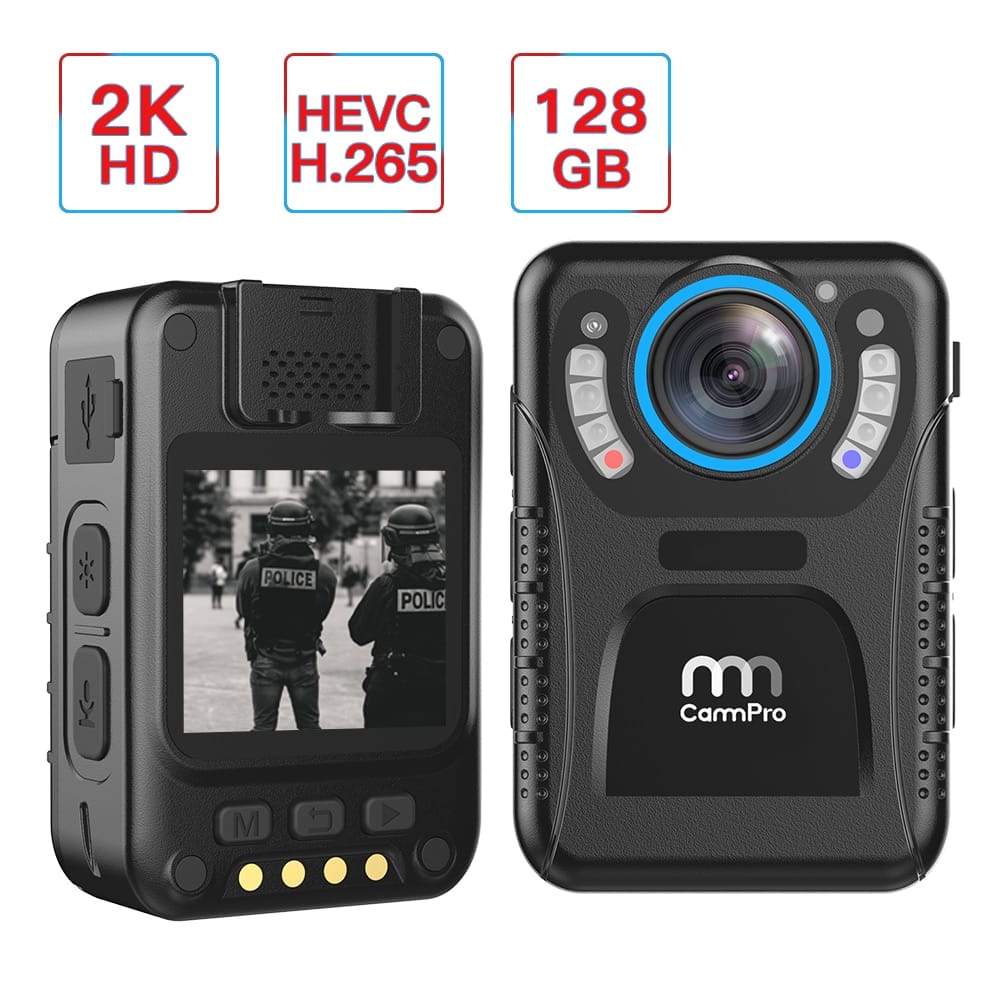 CammPro C3  Fully Featured 1440P Full High Definition Video Audio Body Worn Camera H.265 Security Camera