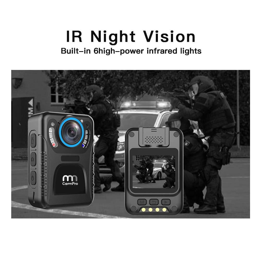 CammPro C3  Fully Featured 1440P Full High Definition Video Audio Body Worn Camera H.265 Security Camera