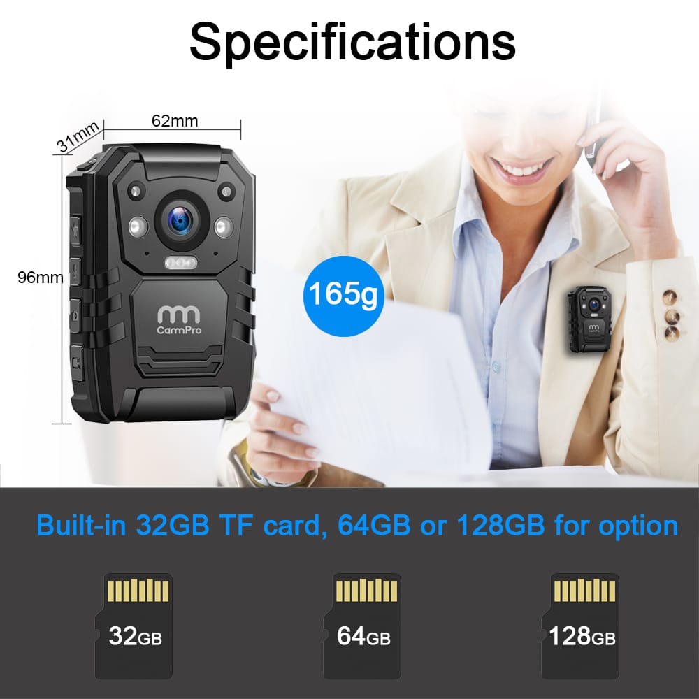 CammPro I826Pro GPS Body Worn Camera