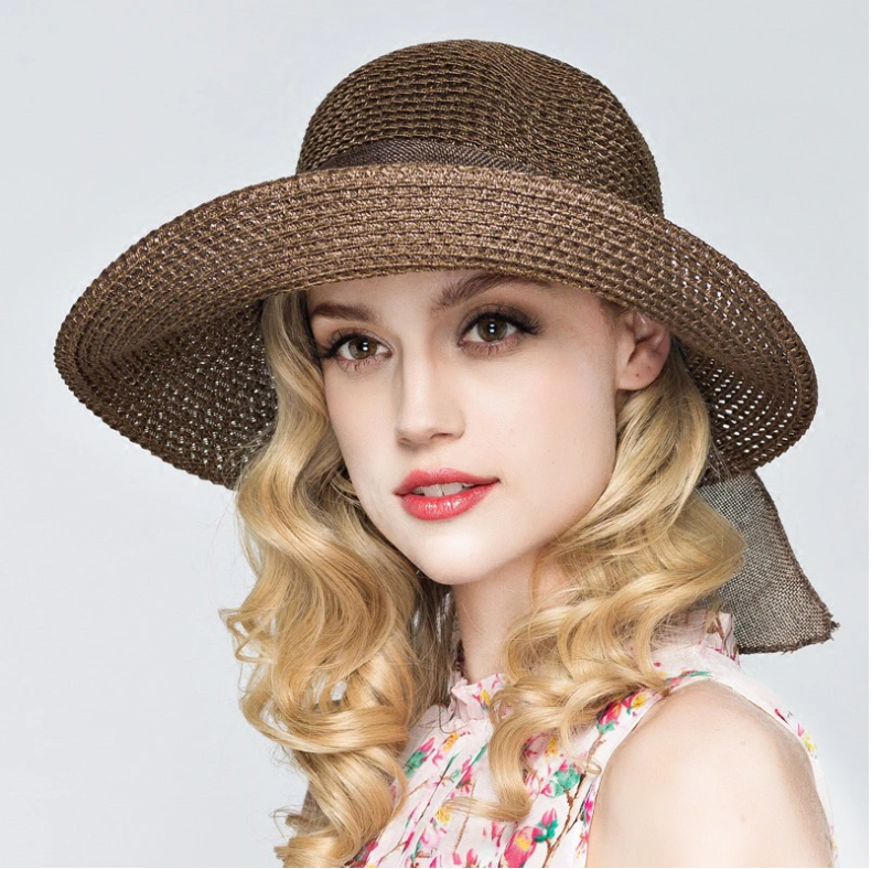 2023 Summer Bow Ribbon Sun Hat Panama Women's Cap Bonnet Beach Straw Hats