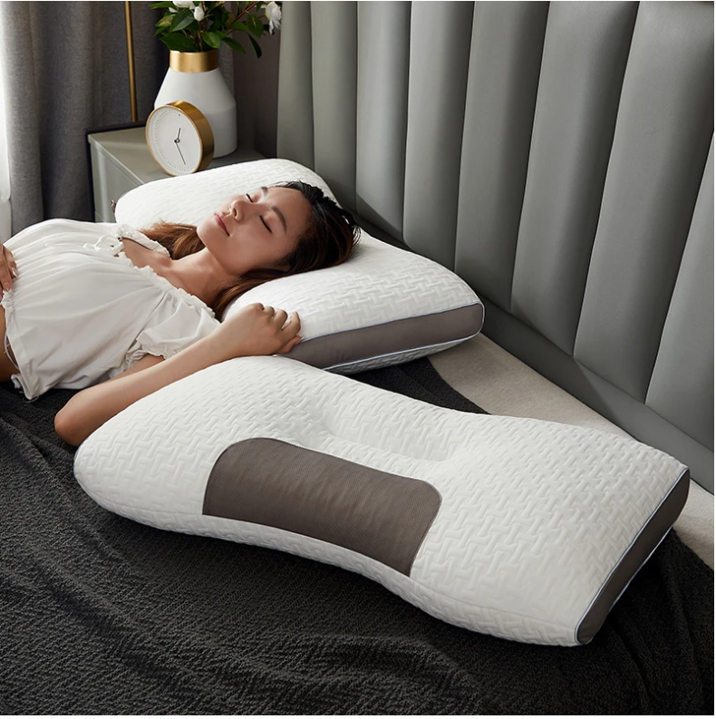 New 3D SPA Massage Pillow Partition To Help Sleep and Protect The Neck Pillow Knitted Cotton Pillow Bedding