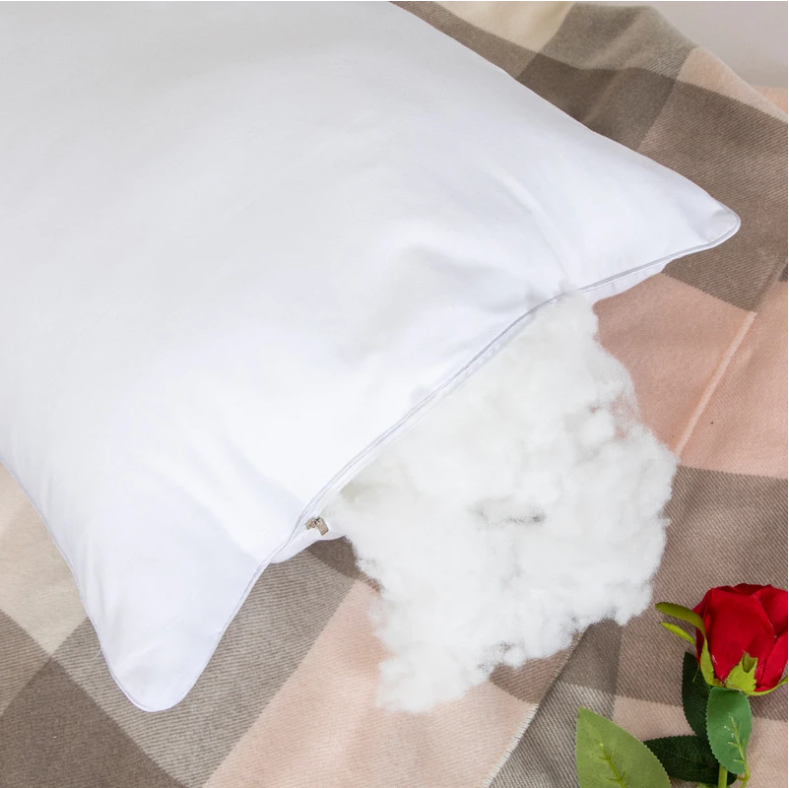 100% Cotton Pillow Bedroom Bed Sleep Cervical Pillow Middle-high Pillow Core Frosted Thickened Machine Wash Quilt Cover White