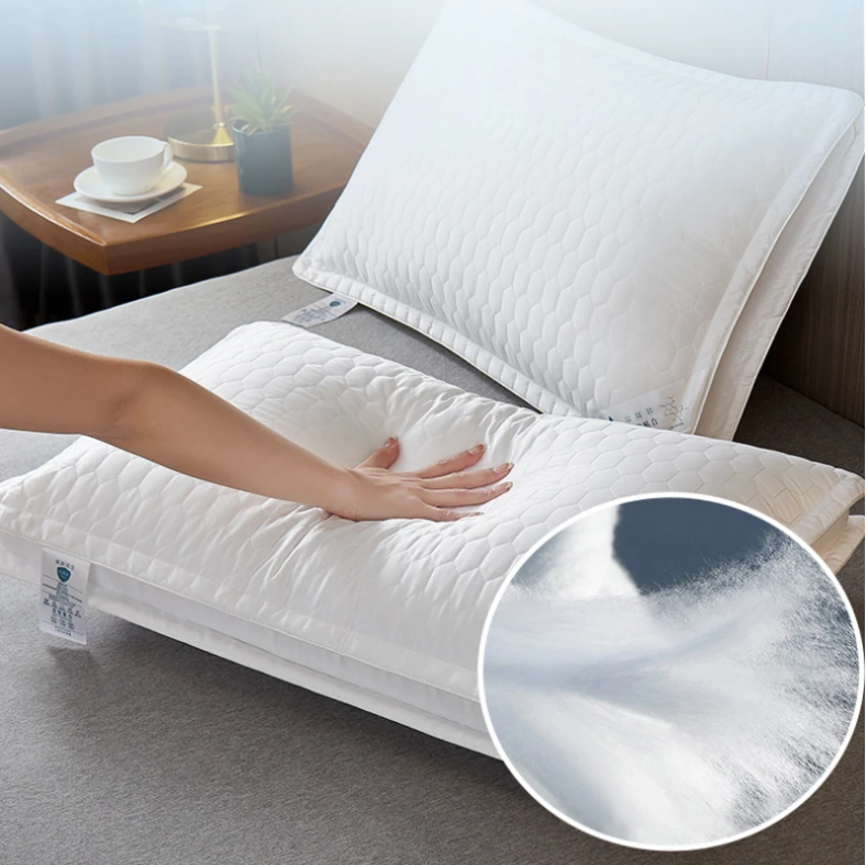 High Pillow Five-star Hotel Quality Cotton Pillow Core Pure Cotton White Pillow Wide Side Three-dimensional Bed Pillow 1 48x74cm
