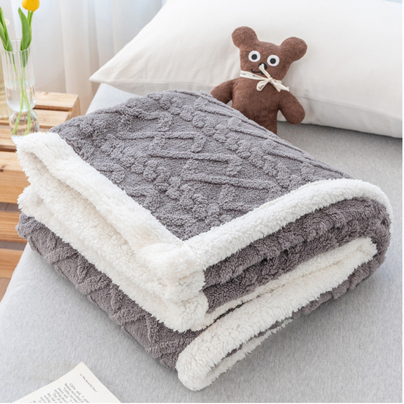 Winter Thick Blanket 70x100cm Adults Kid Pet Fleece Wool Soft Warm Thorw Blankets for Sofa Living Room Office Car Nap Bedspread