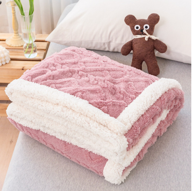 Winter Thick Blanket 70x100cm Adults Kid Pet Fleece Wool Soft Warm Thorw Blankets for Sofa Living Room Office Car Nap Bedspread