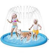 Pecute Splash Pad for Dogs Kids, Dog Splash Pad Pool Mat Thickened, Anti Slip Dog Water Toys Spri...