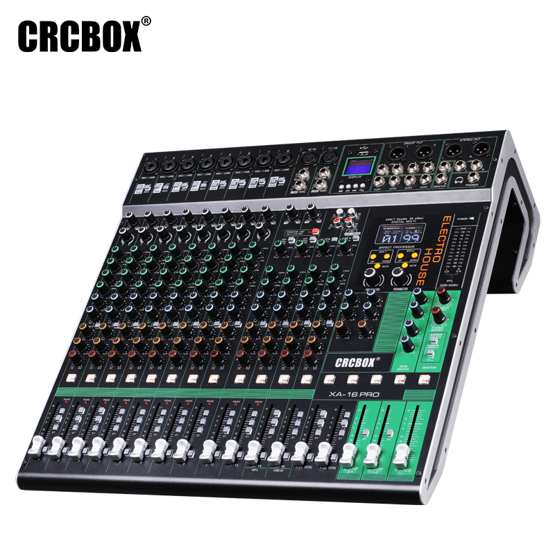 16 Channel dual reverberation 99 effects Audio Mixer with bluetooth
