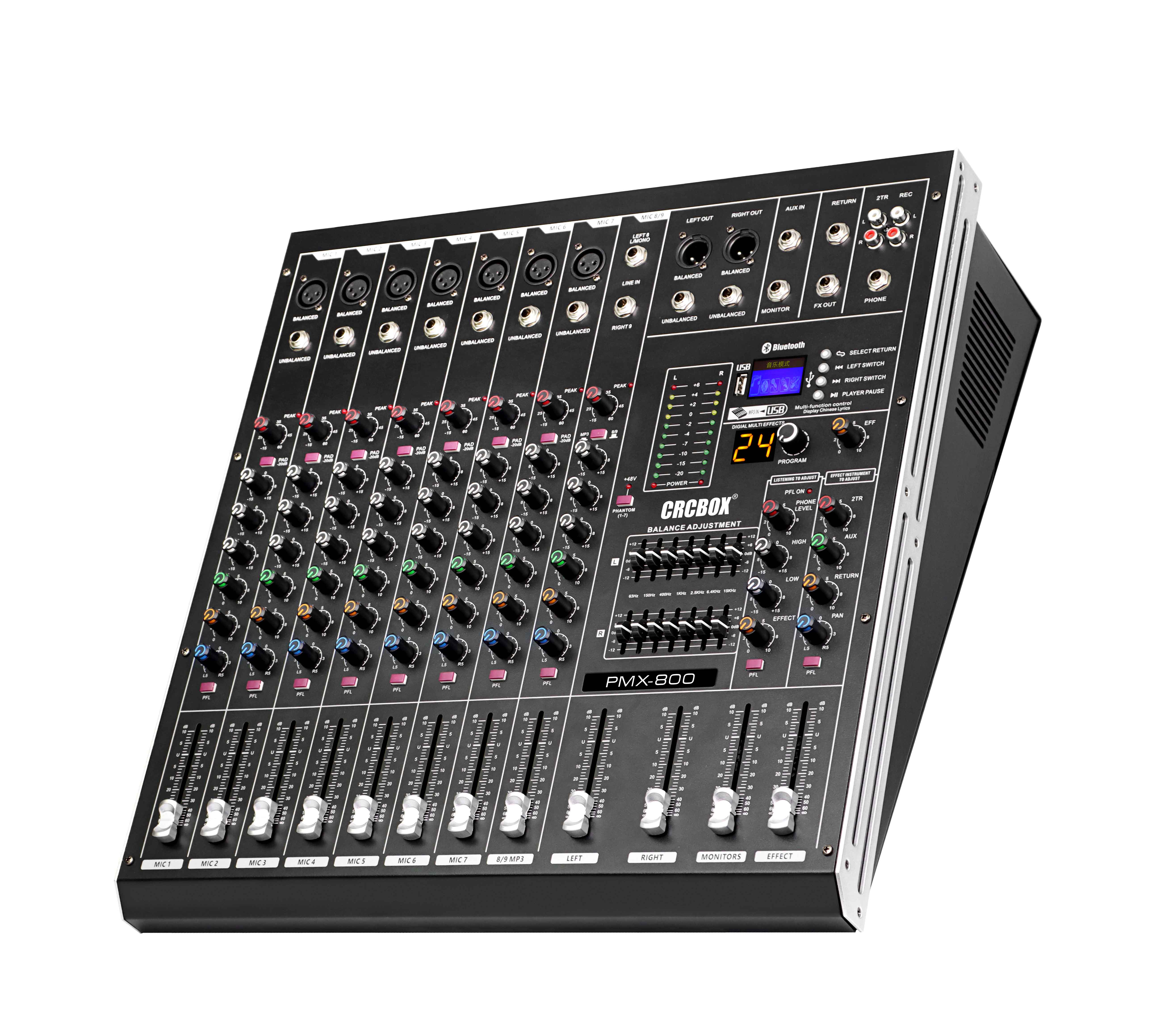 New Model Professional 8 Channel Audio Powered Mixer